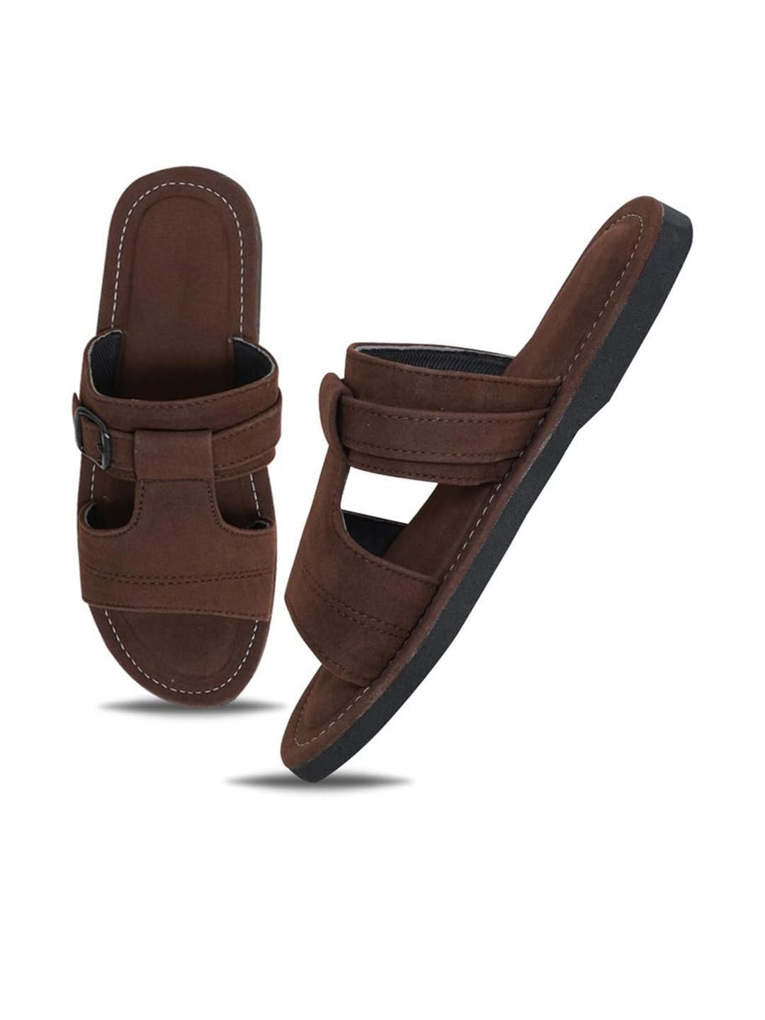 DFR Men Brown Fabric Comfort Sandals-picture-32