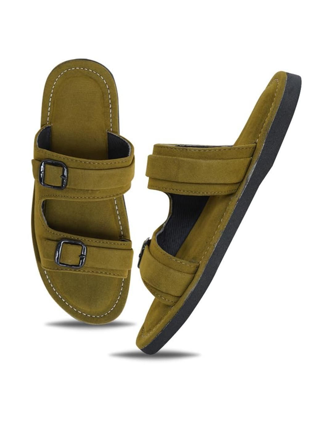 DFR Men Green Fabric Comfort Sandals-picture-43