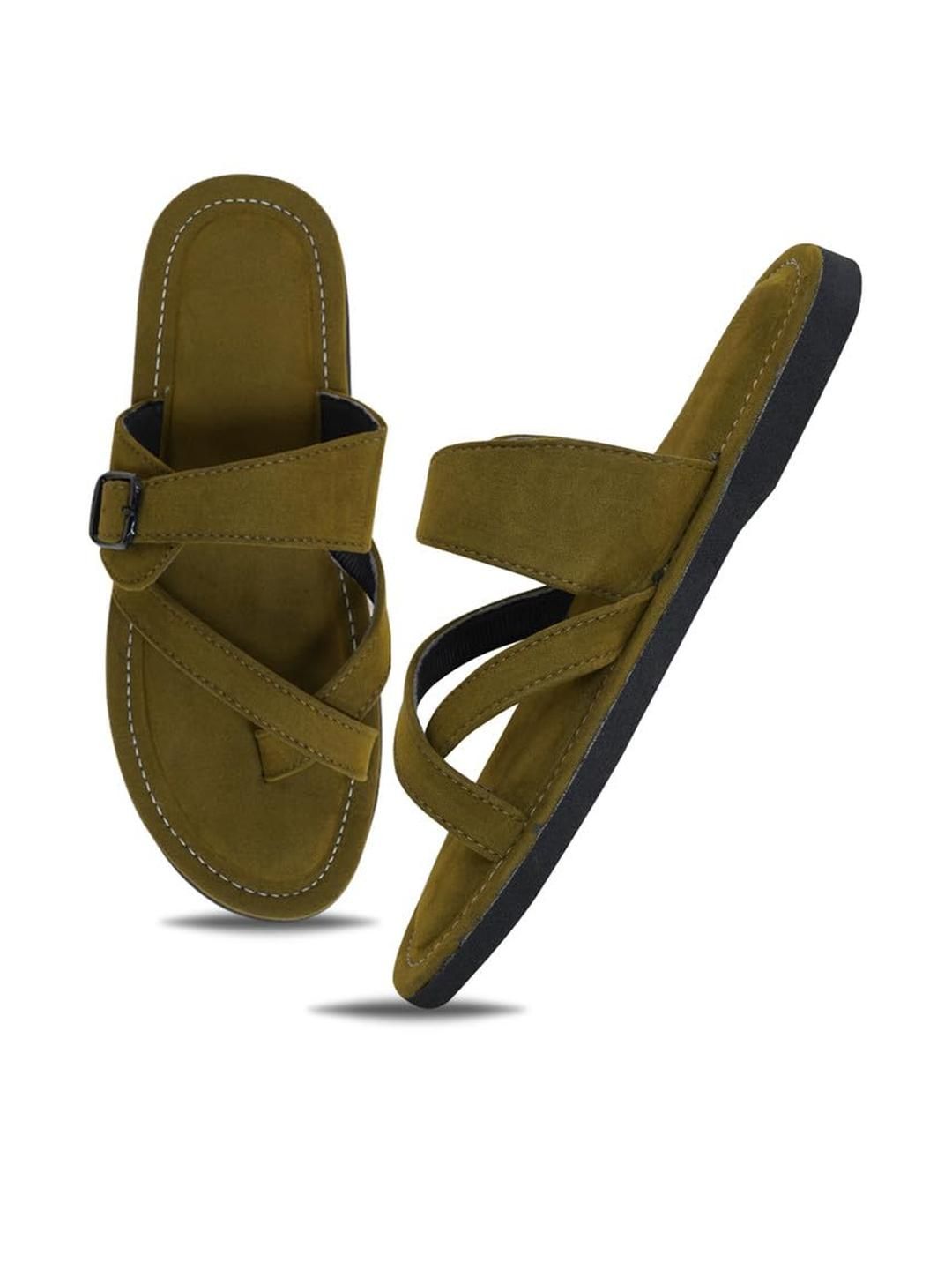 DFR Men Green Fabric Comfort Sandals-picture-47