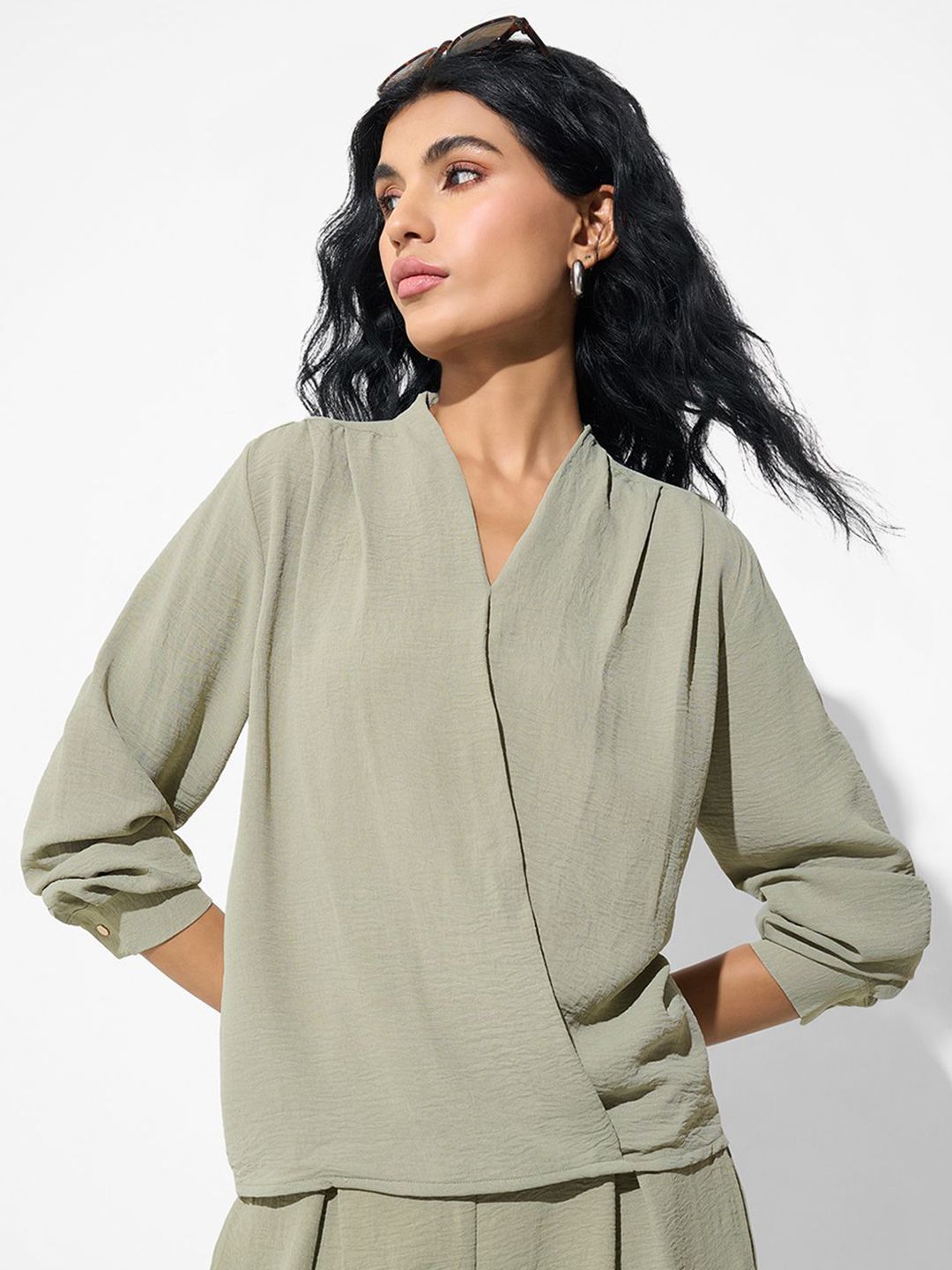 Annabelle by Pantaloons Women Draped Layered Front Wrap Top-picture-35