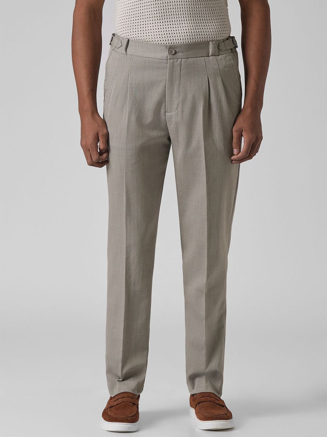 Banana Club Men Gray Pleated Gurkha Pant-picture-22