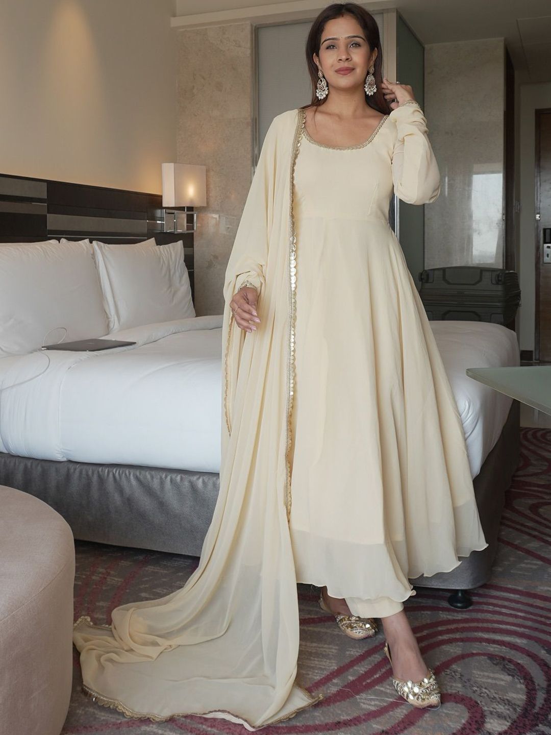 Brand Hill Women Anarkali Kurta with Trousers & Dupatta