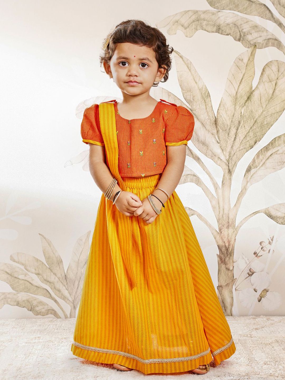 VASTRAMAY Girls Embroidered Thread Work Ready to Wear Lehenga & Blouse With Dupatta-picture-41