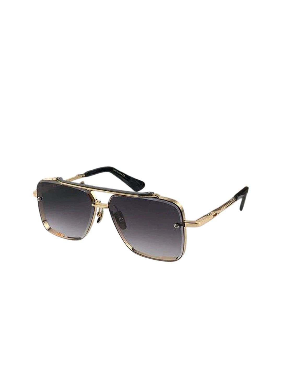 SPADEACES Men Black Lens & Gold-Toned Square Sunglasses with-image-49