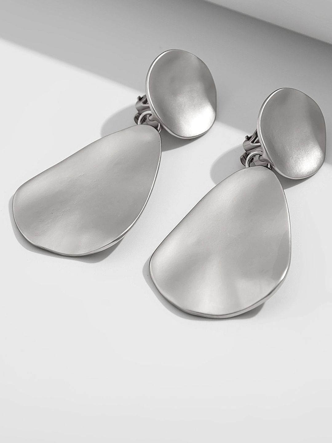 LULU & SKY Silver-Plated Circular Shaped Drop Earrings-picture-13
