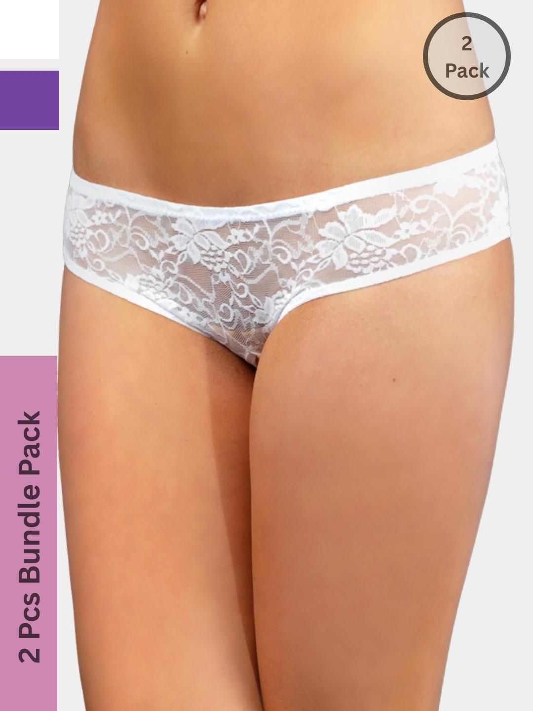 MYZA Women White Nylon Mid-Rise Thongs-picture-34