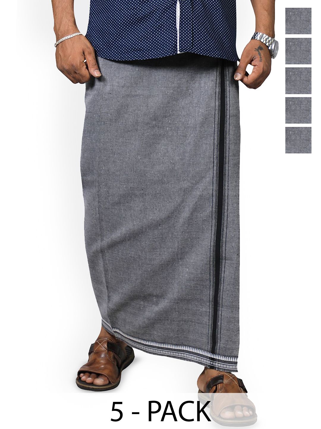 PRAKASAM COTTON Men Solid Cotton Dhoti Dhotis-image-10