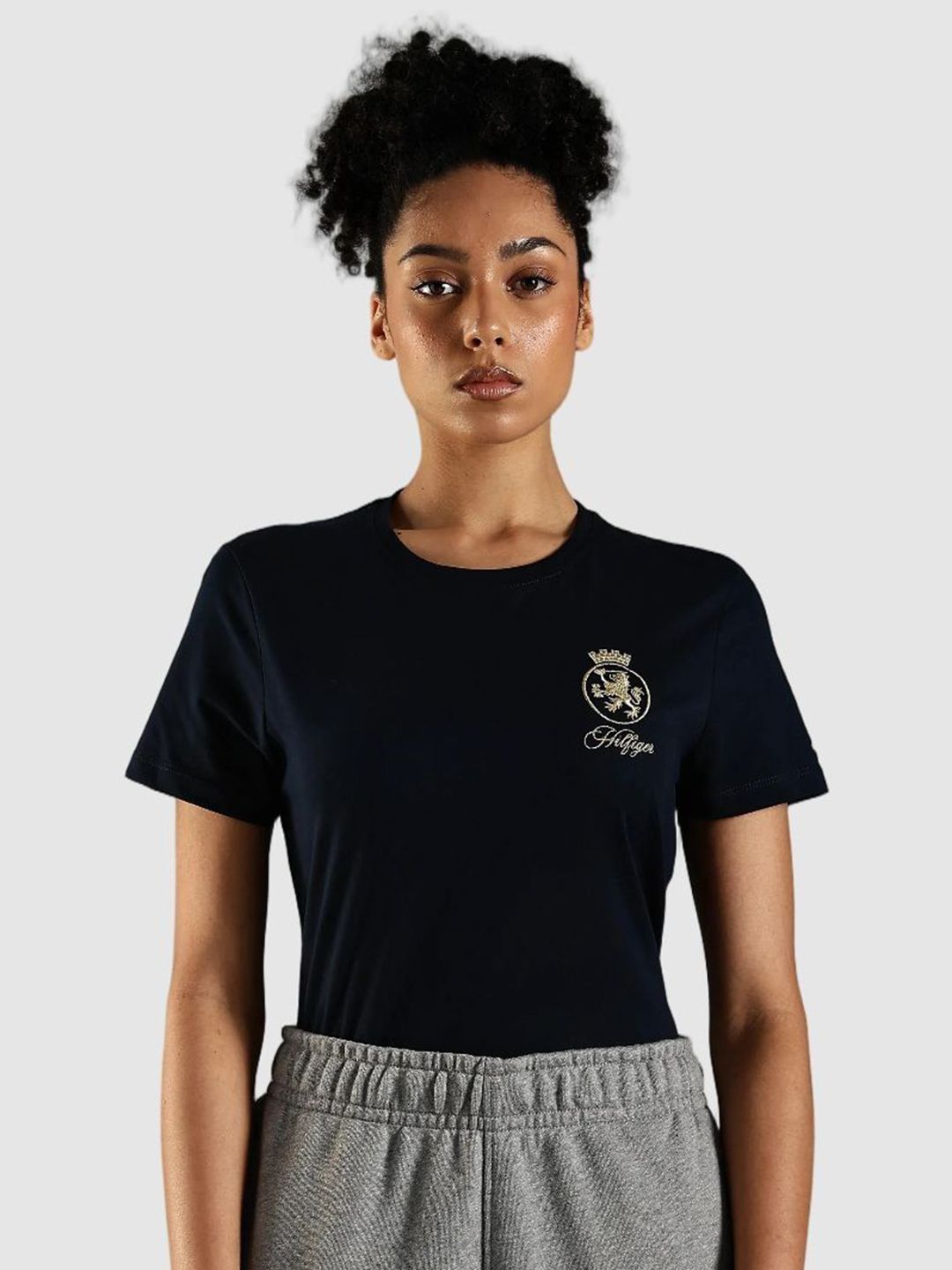 Tommy Hilfiger Women Solid Round Neck Cotton T-shirt-picture-31