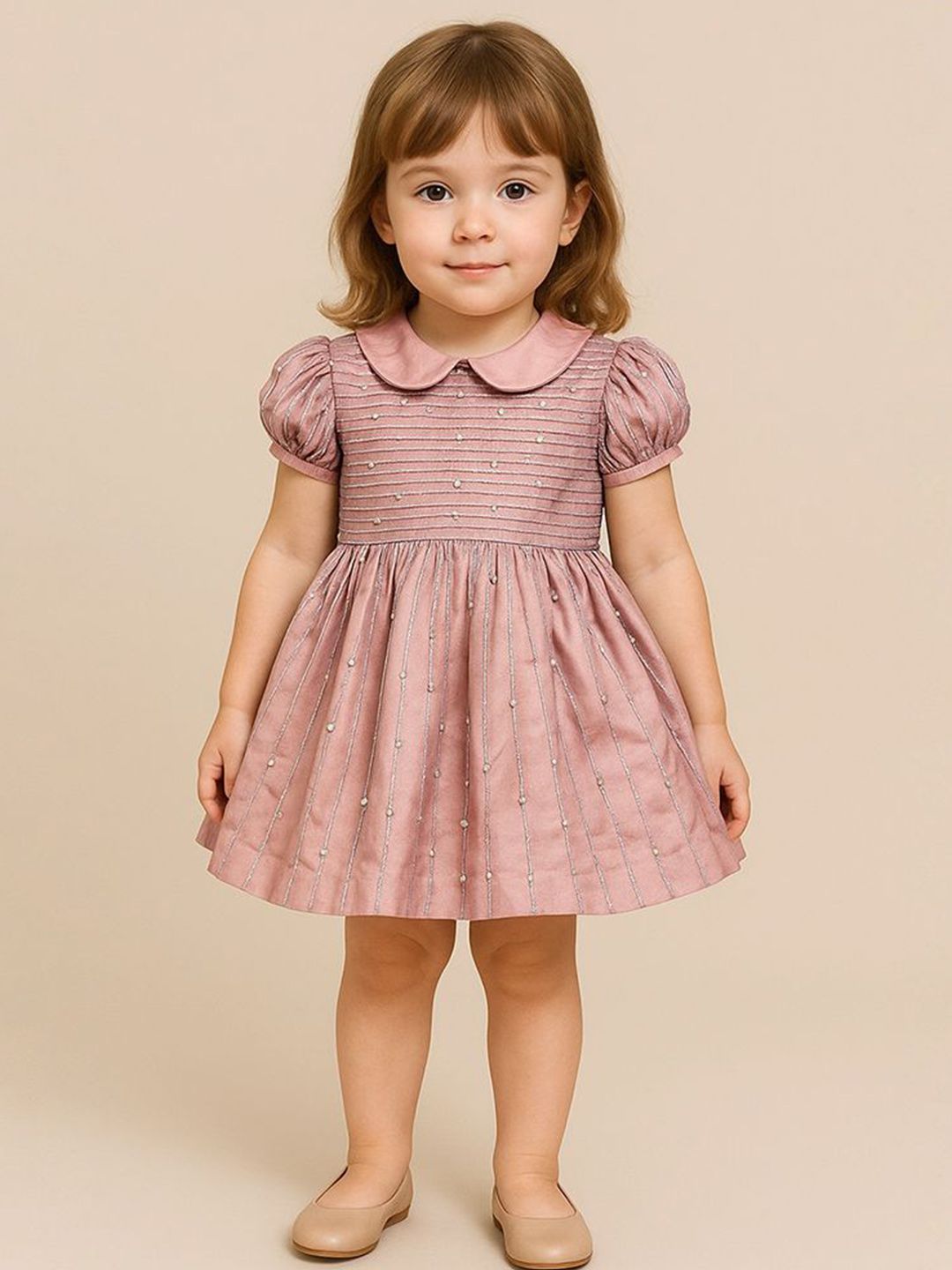 Alyaansh Couture Girls Self Design Fit & Flare Dress-image-44