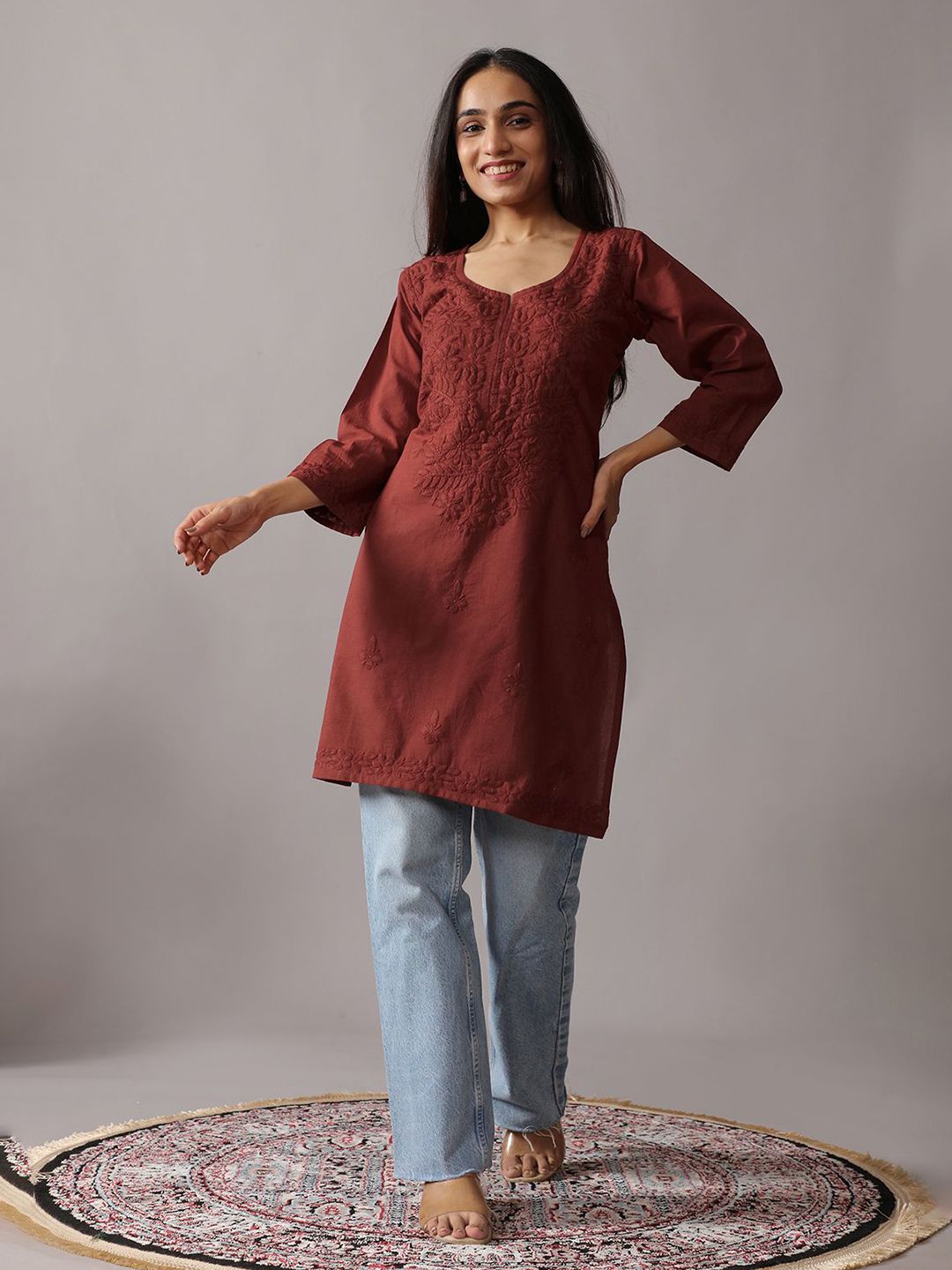 colorkosh Women Embroidered Round Neck Ethnic Straight Kurtas-picture-15
