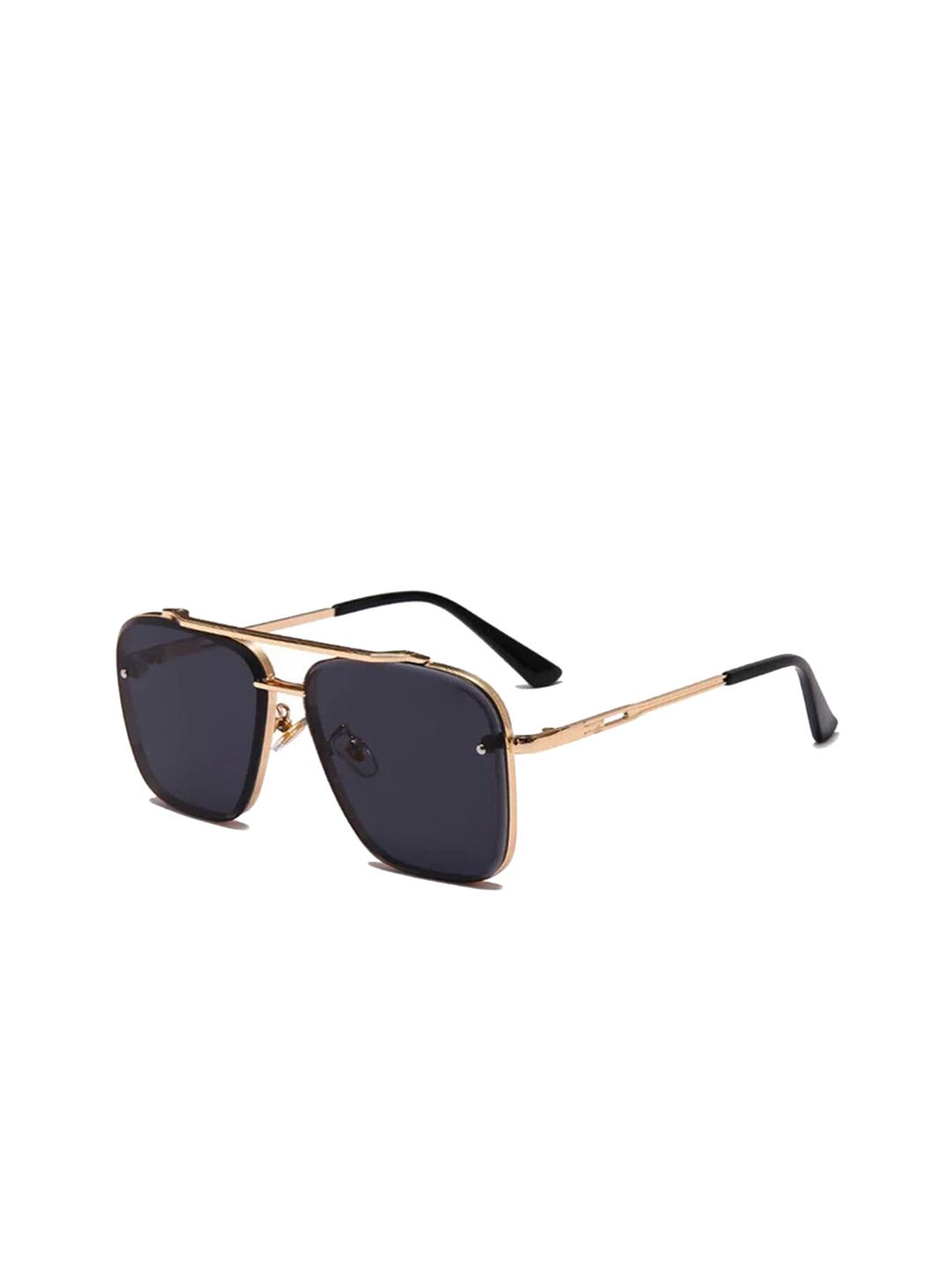 SPADEACES Men Square Sunglasses with UV Protected Lens ROCK GOLD BLACK AVIATOR-picture-32