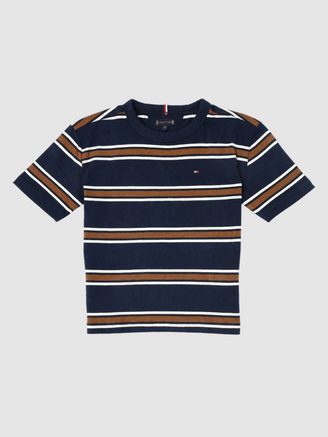 Tommy Hilfiger Boys Striped Round Neck Cotton Relaxed Fit T-shirt-picture-20
