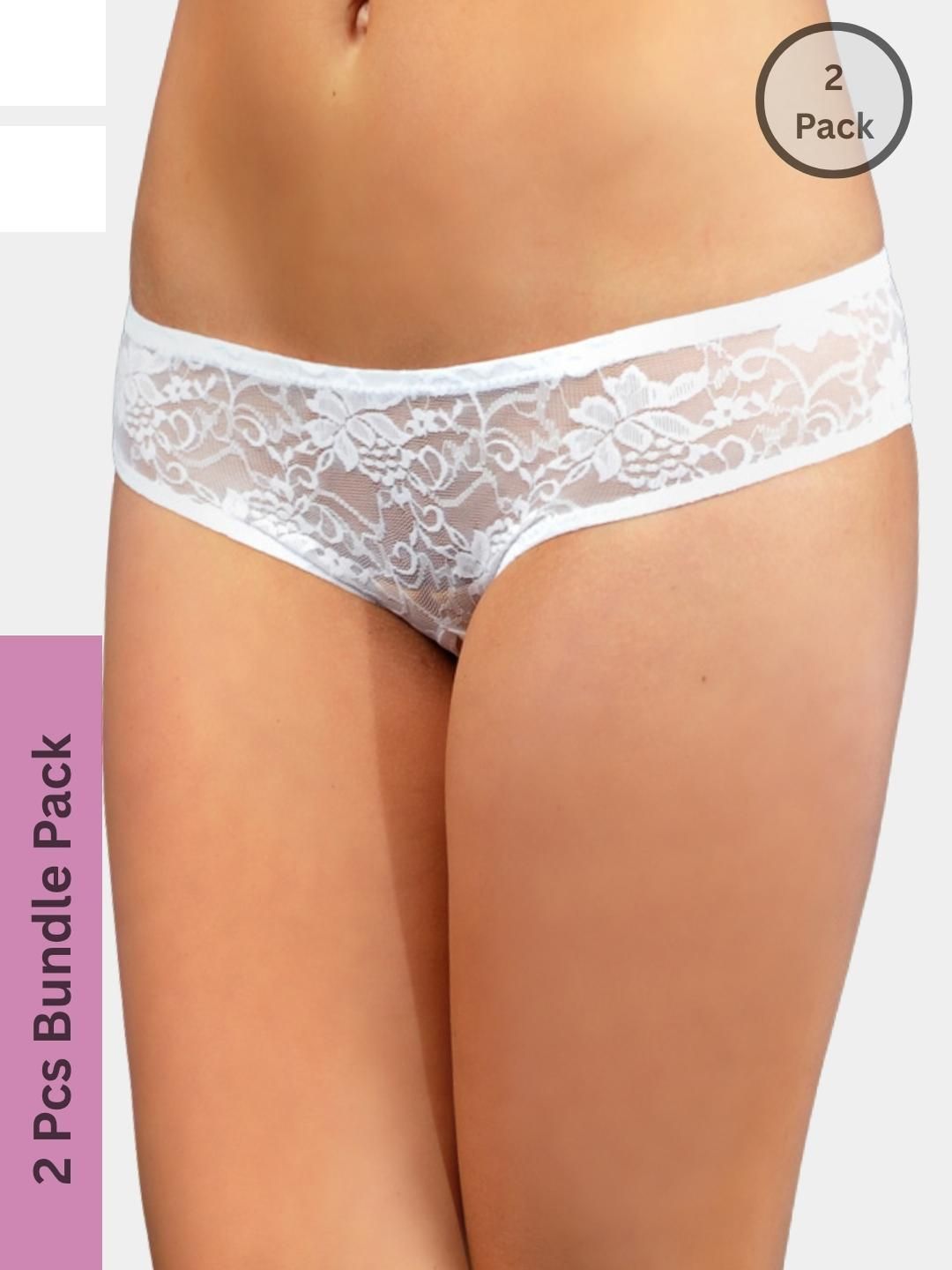 MYZA Women White Nylon Mid-Rise Thongs-picture-30