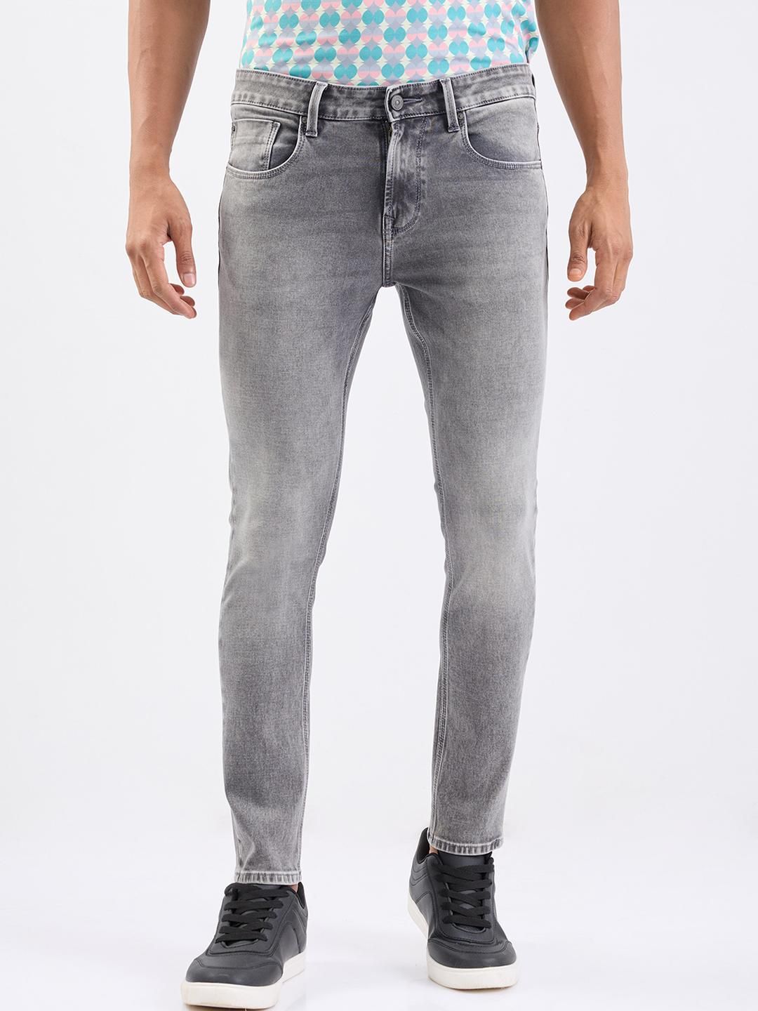 SPYKAR Men Grey Cotton Slim Fit Low-Rise Jeans-picture-30