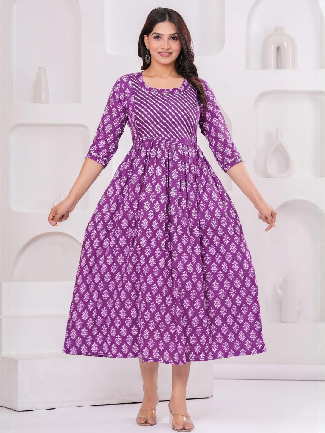 Moda Rapido Women Ethnic Motifs Print Maternity Maxi Dress