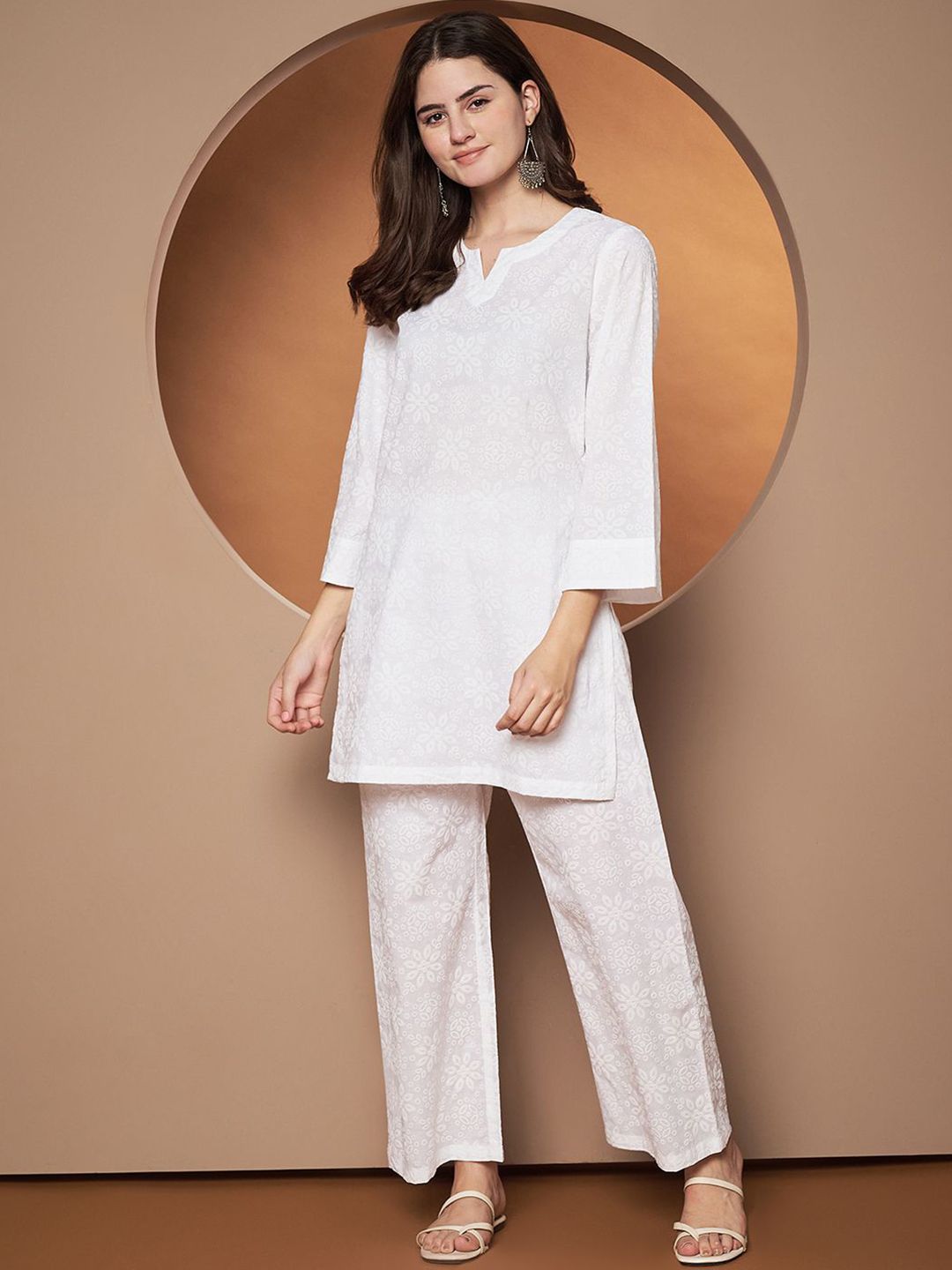 Poshak Hub Women Ethnic Motifs Cotton Kurta with Trousers