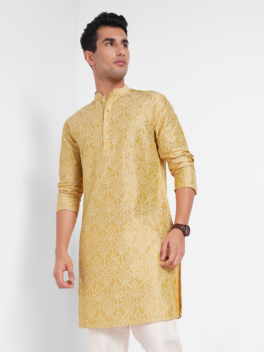 indus route by Pantaloons Men Printed Thread Work Kurta-picture-24