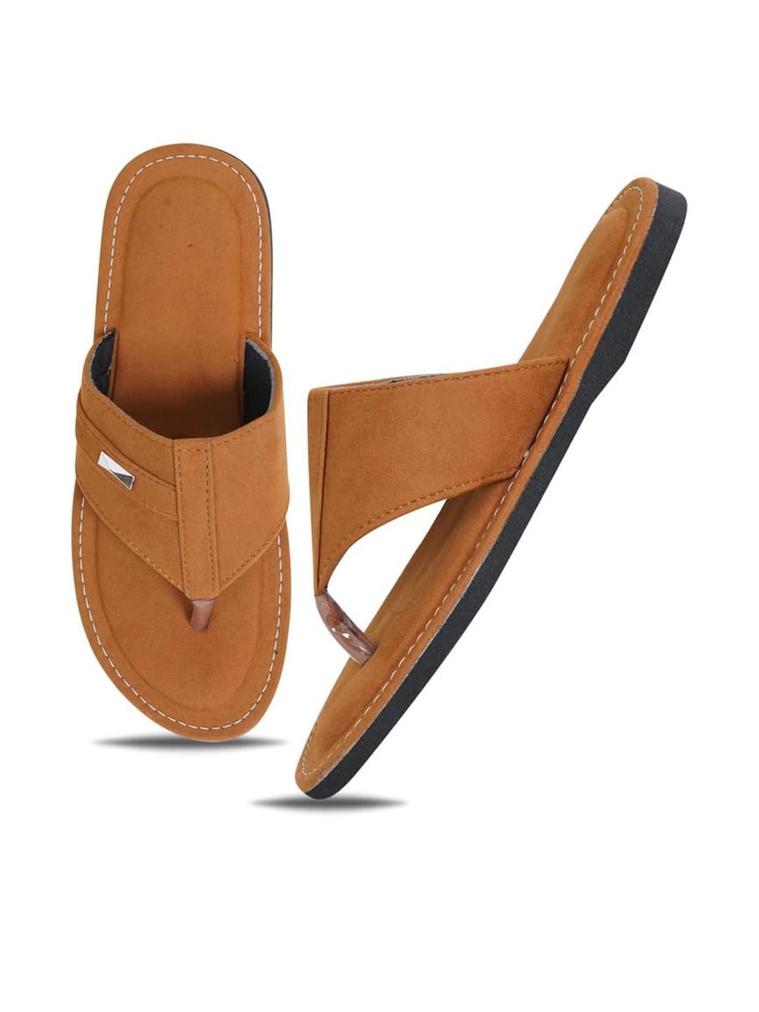 DFR Men Tan Fabric Comfort Sandals-picture-31