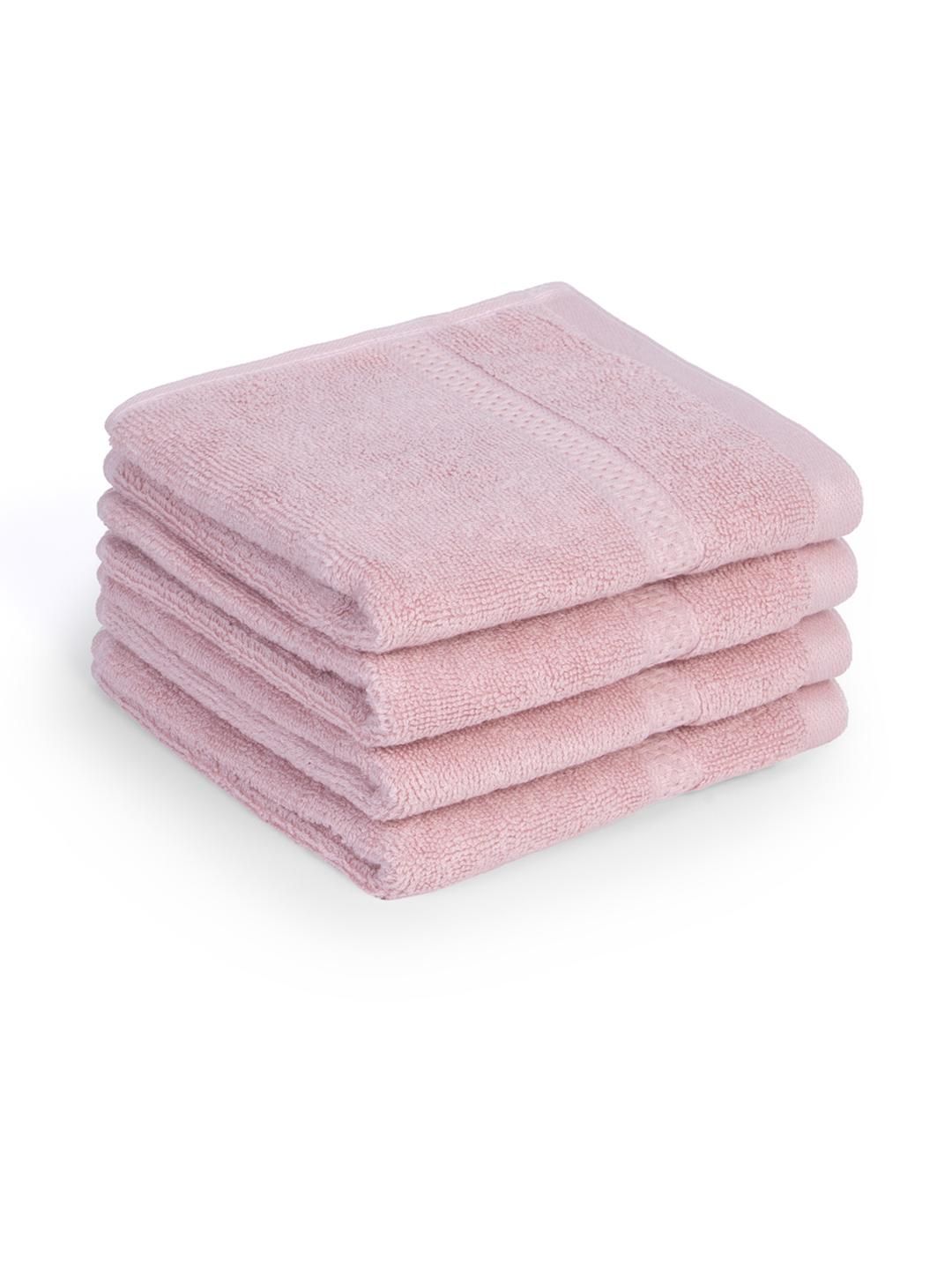 Feather & Spun Pack of 4 Petal Pink Lavender Antimicrobial Bamboo Cotton Face Towel-image-45