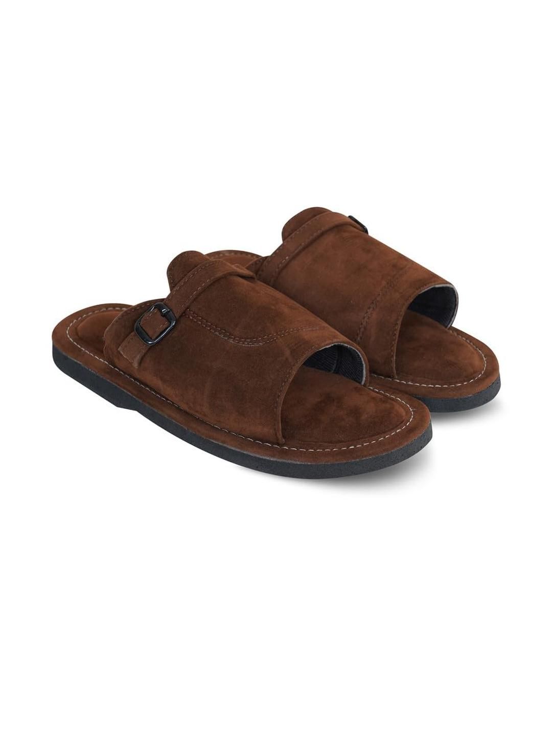 DFR Men Brown Fabric Comfort Sandals-picture-37