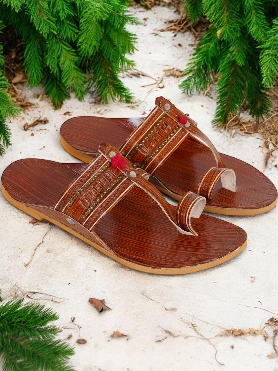 DFR Men Brown Synthetic Leather Comfort Sandals-image-34