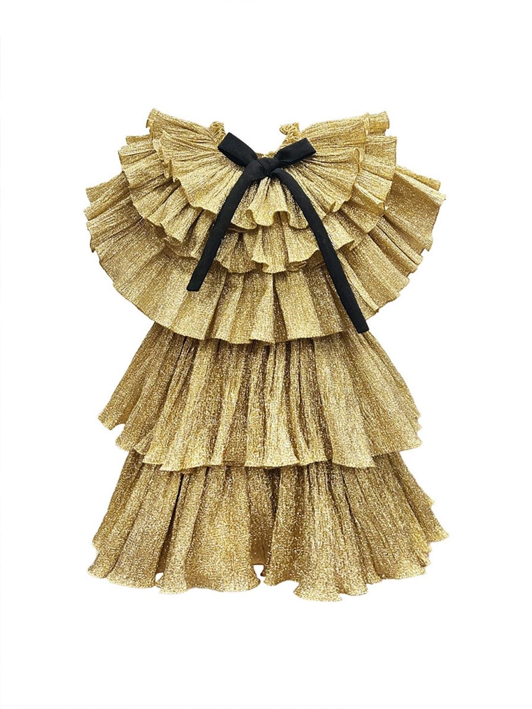 Alyaansh Couture Girls Ruffles Tiered Net Fit & Flare Dress-image-25