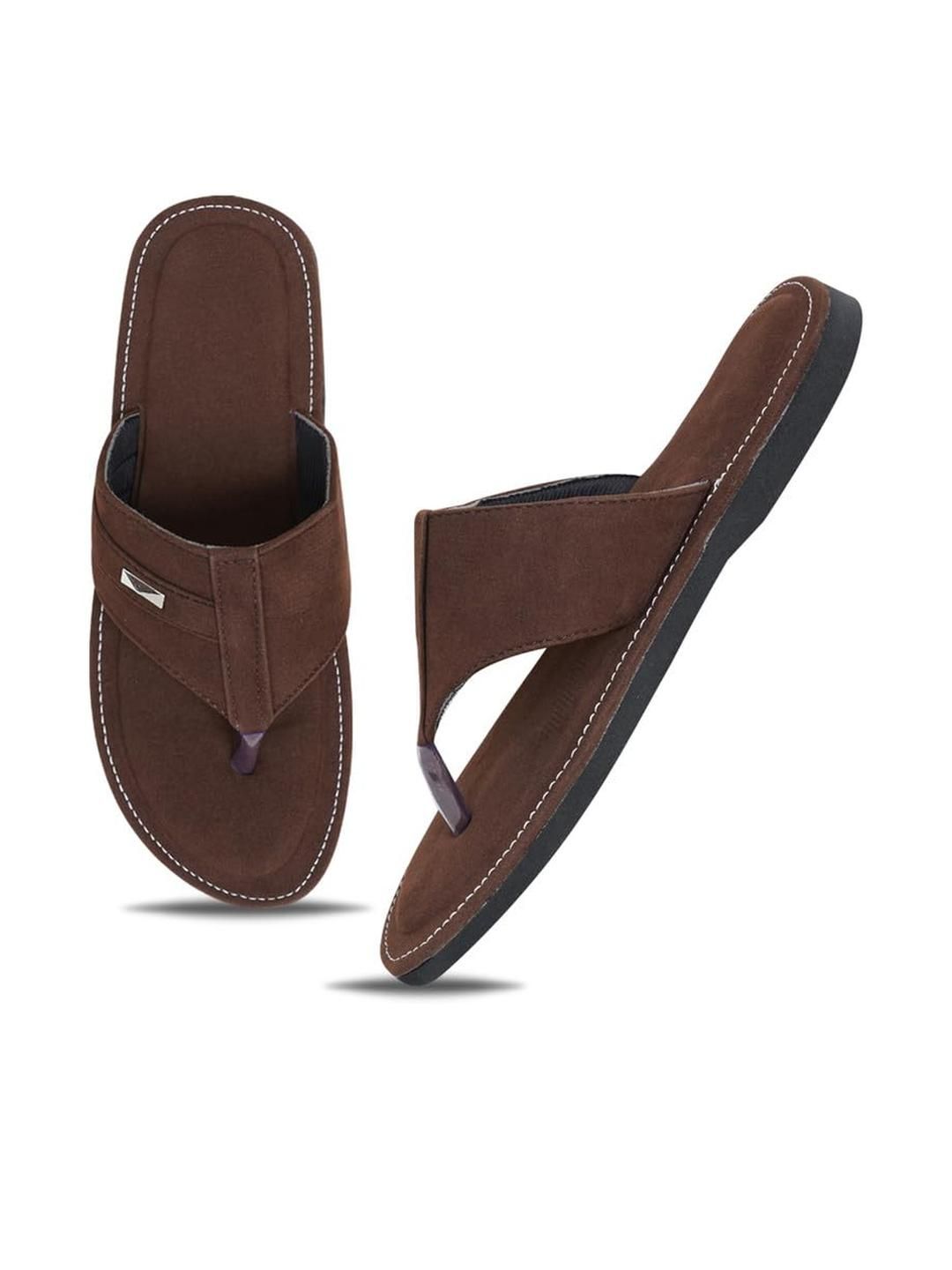 DFR Men Brown Fabric Comfort Sandals-picture-41