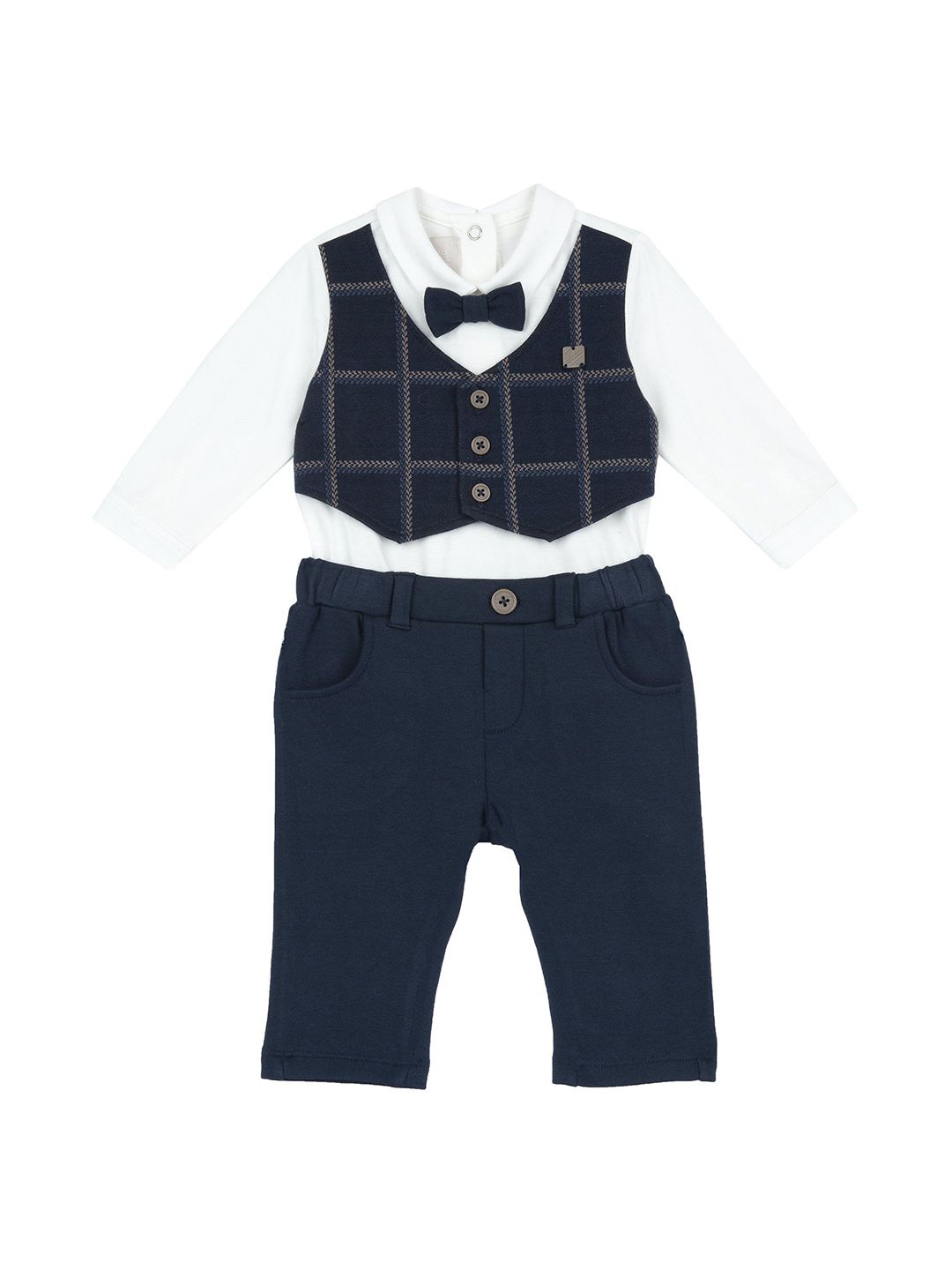 Chicco Infant Boys Checked Shirt With Trousers-image-26