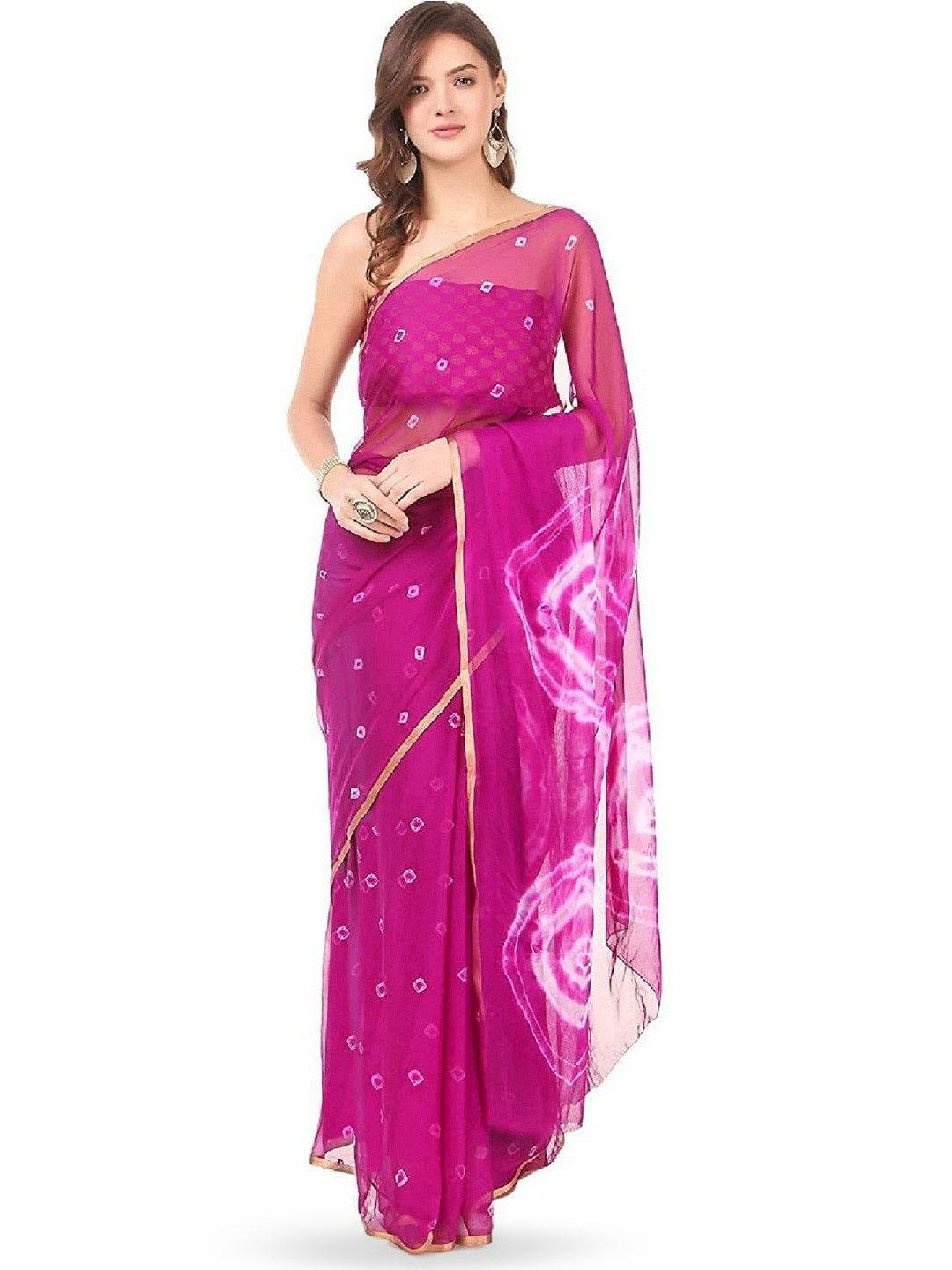 DURGA EMPORIO Bandhani Zari Pure Chiffon Bandhani Saree-picture-26