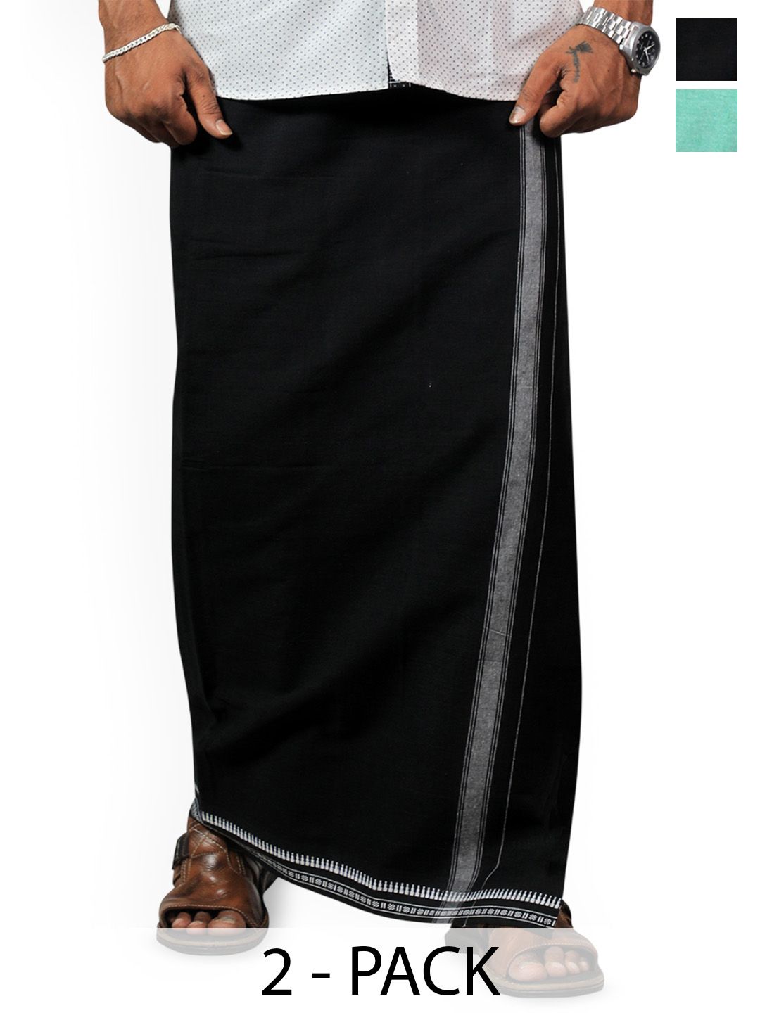 PRAKASAM COTTON Men Solid Cotton Dhoti Dhotis-picture-50
