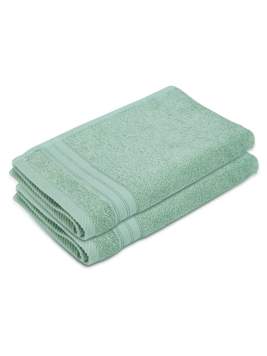 Layers Green 2 Pieces 450 GSM Pure Cotton Hand Towels-image-49