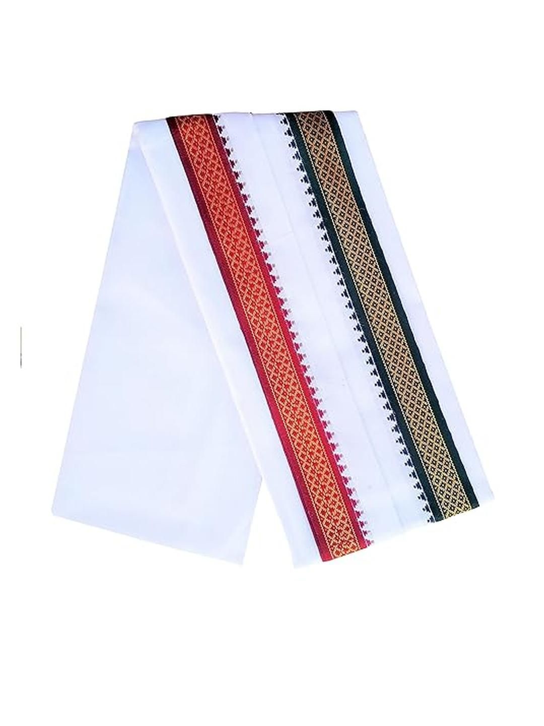 Aayushi Enteprise Unisex White Cotton Printed Scarf-image-2