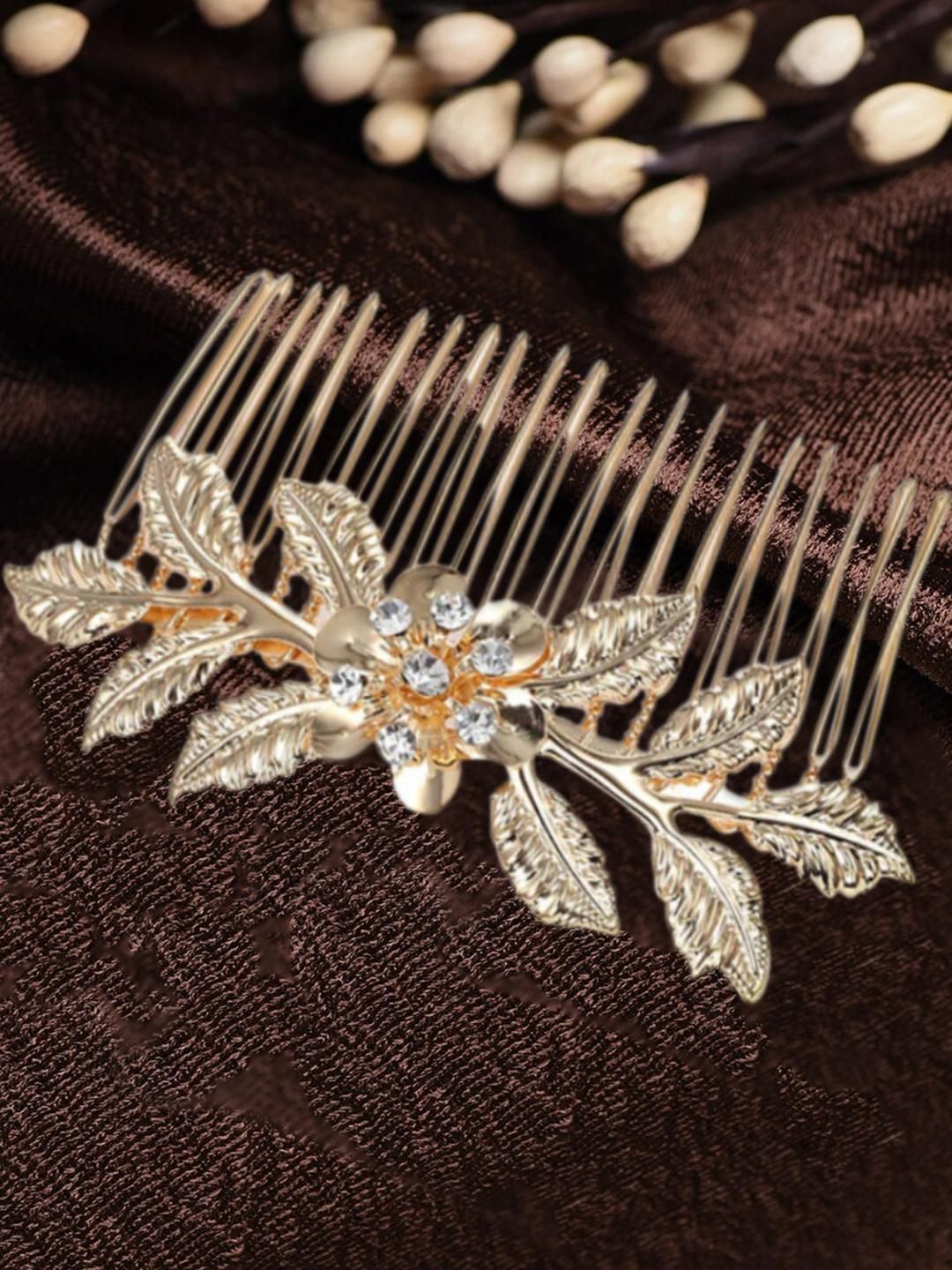 DressBerry Women Gold-Toned Floral Comb Pin Hair Accessory-picture-32