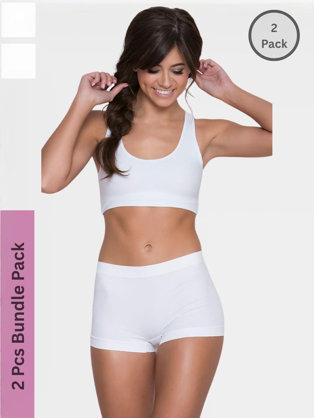 MYZA Women White Nylon Mid-Rise Boy Shorts-picture-31