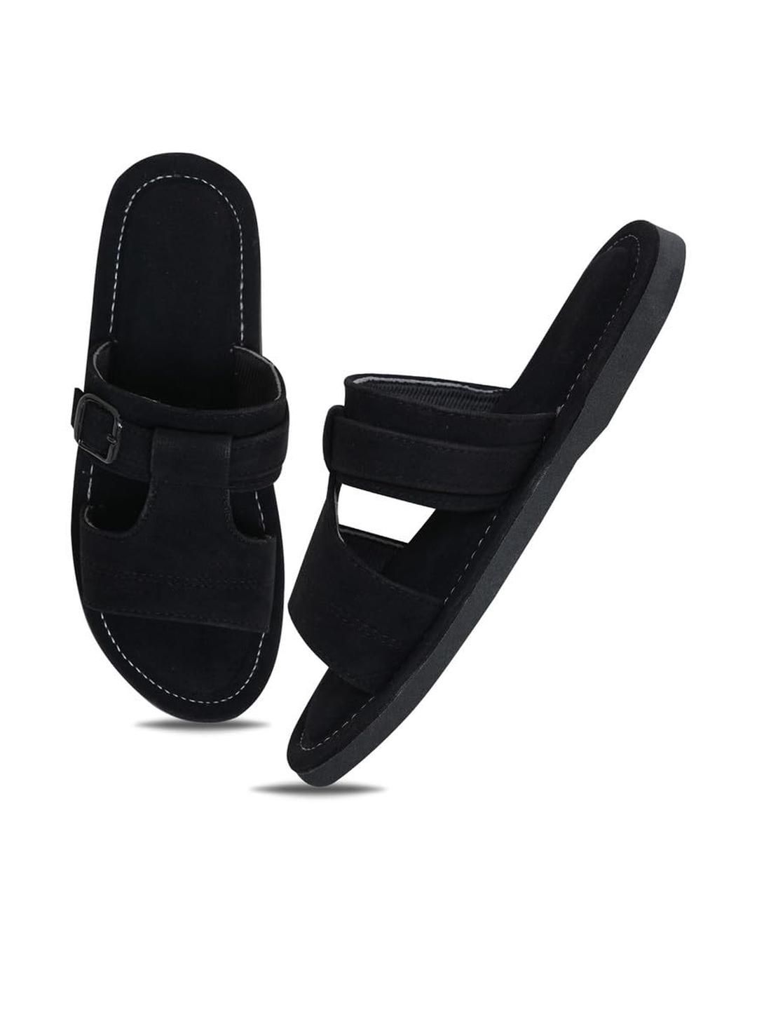 DFR Men Black Fabric Comfort Sandals-picture-33