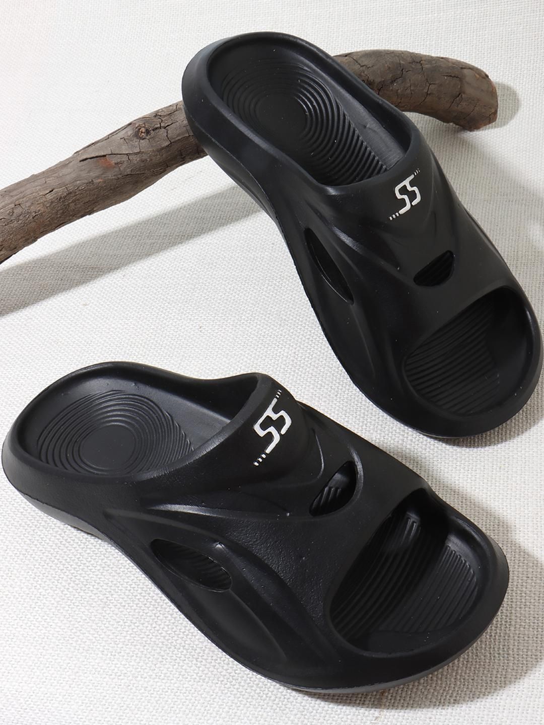 Kook N Keech Men Black Synthetic Sliders-picture-26