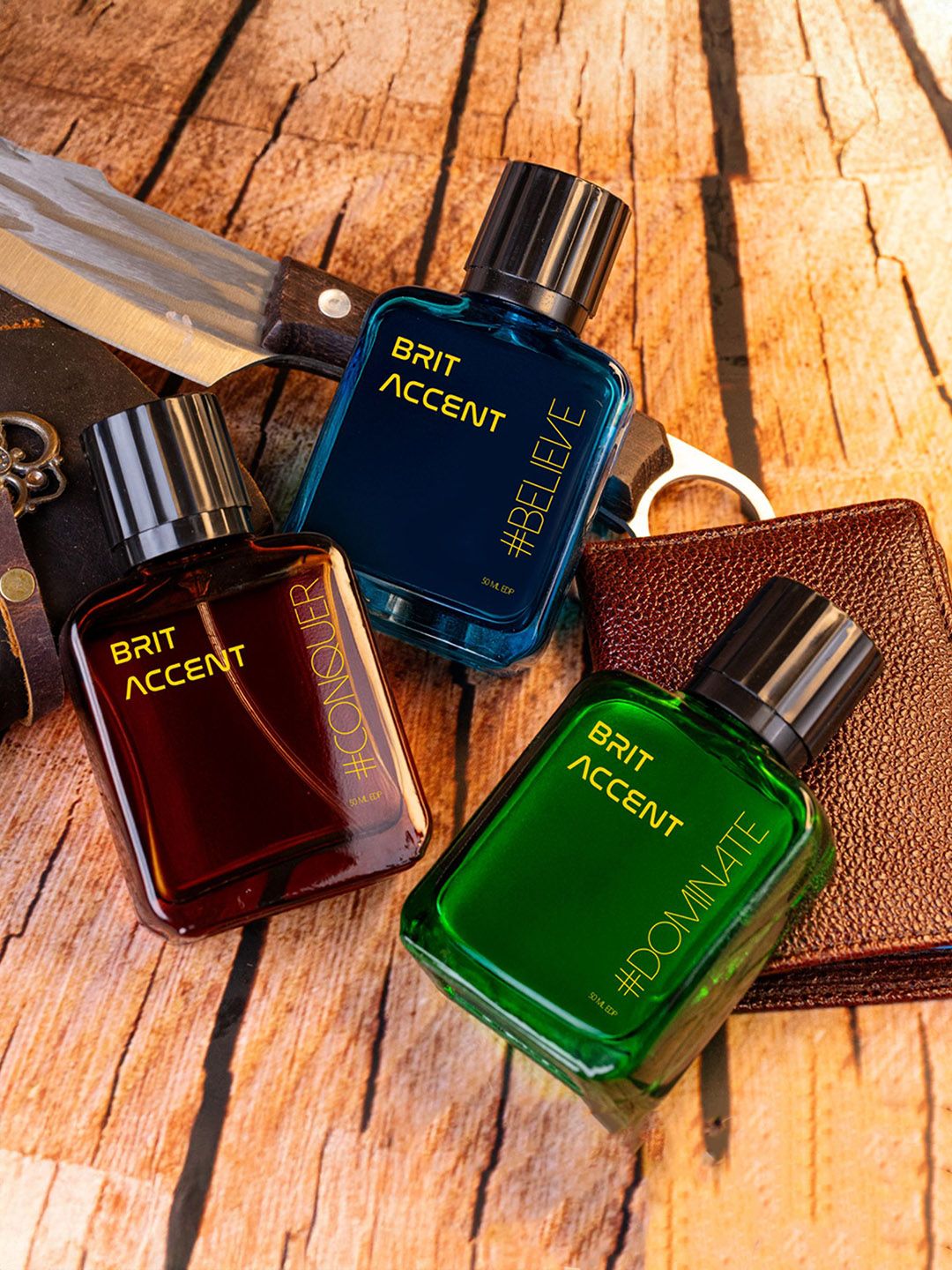 BRIT ACCENT Set Of 3 Men Believe, Conquer, Dominate Long-Lasting Eau De Parfum-50 ml Each-picture-54
