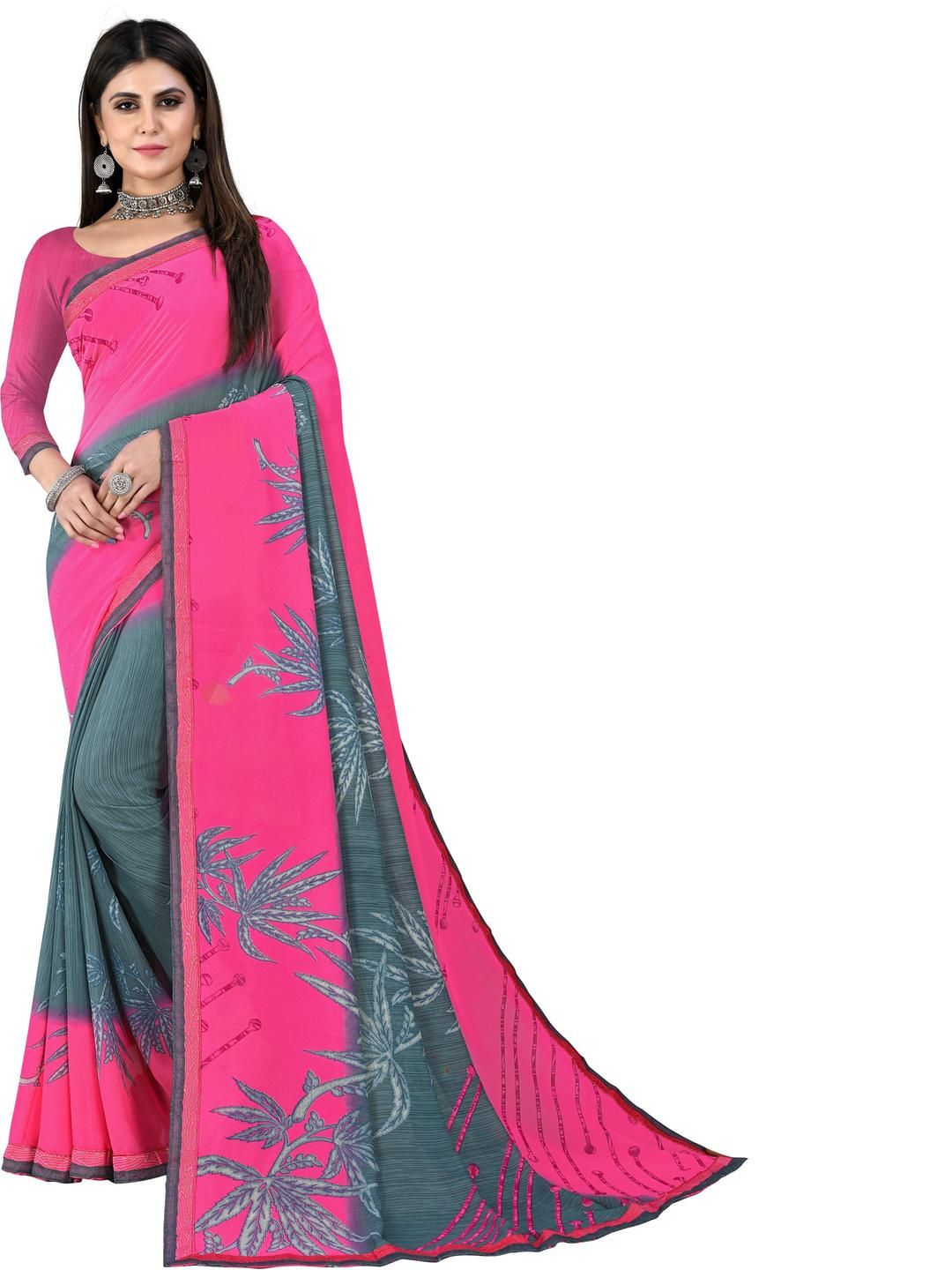 KANOODA Ethnic Motifs Printed Pure Georgette Saree-picture-28