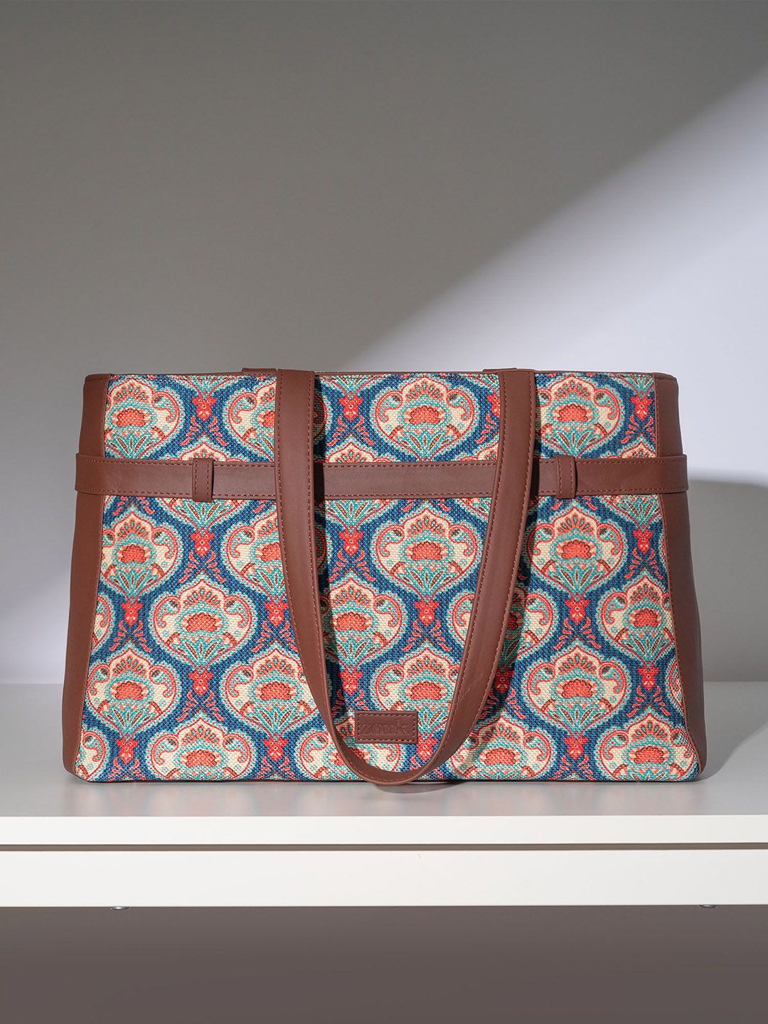 ZOUK Women Ethnic Motifs Printed Shopper Leather Tote Bag-picture-36