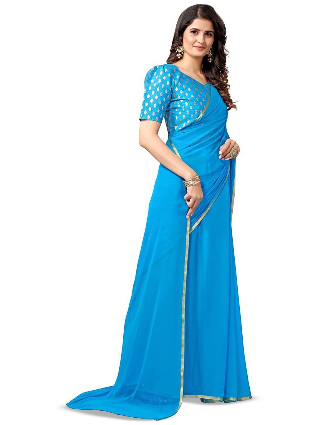 DURGA EMPORIO Zari Pure Chiffon Saree-picture-13