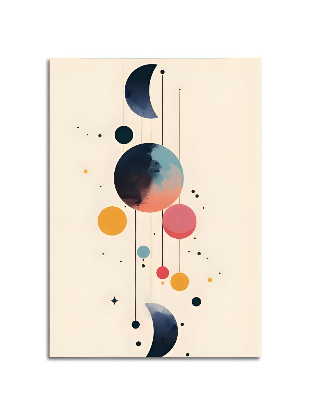 Craftnest creations Cream-Coloured & Black Single Piece Canvas Abstract Wall Paintings-picture-18