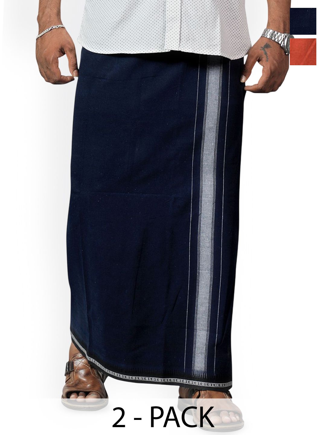PRAKASAM COTTON Men Solid Cotton Dhoti Dhotis-image-46
