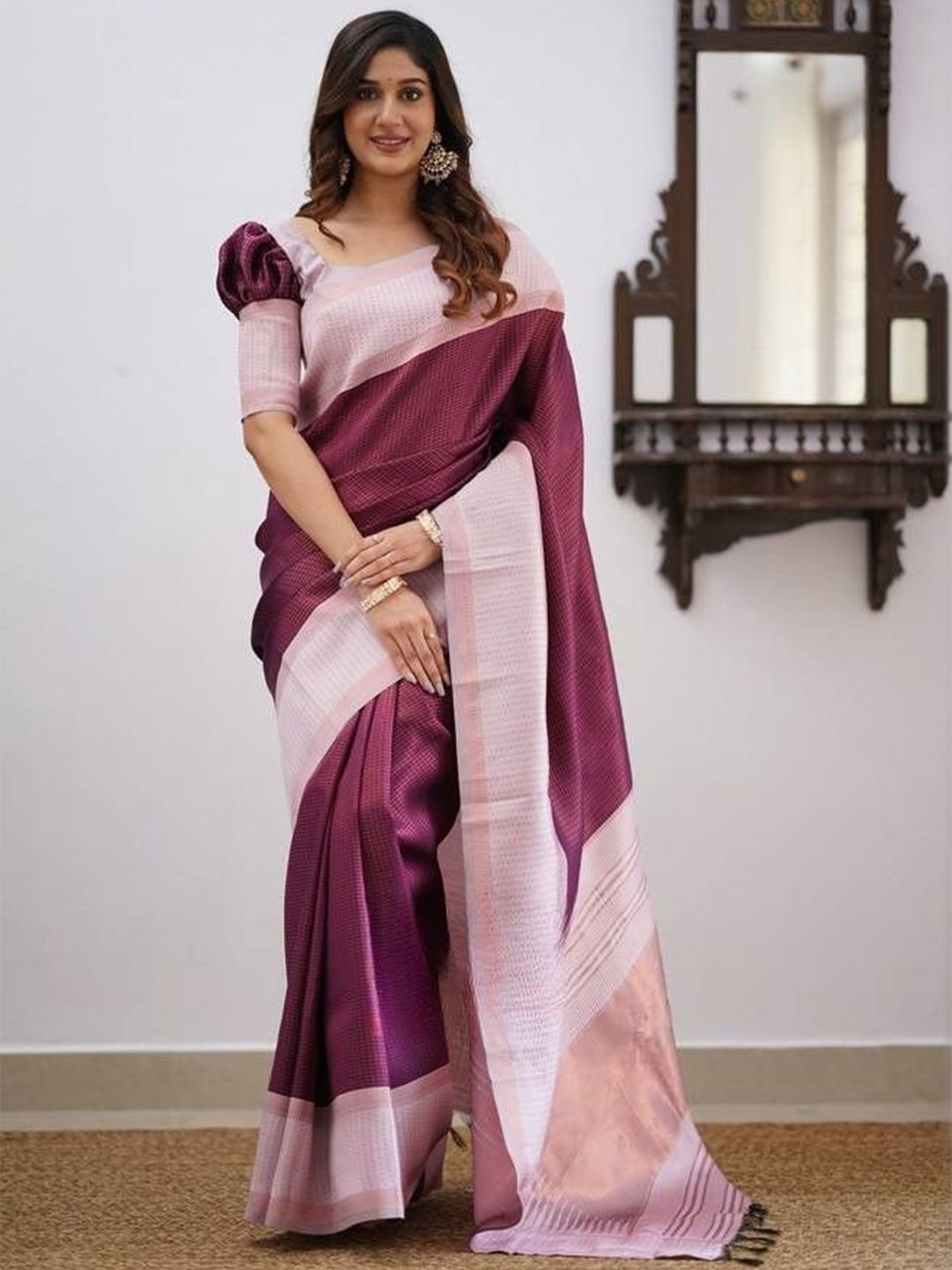 VILLE FASHION Woven Design Zari Saree-picture-40