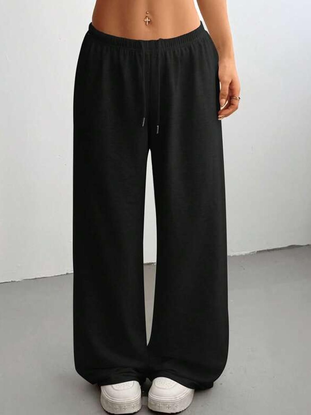SZN Women Black Mid-Rise Relaxed Fit Trousers-picture-37