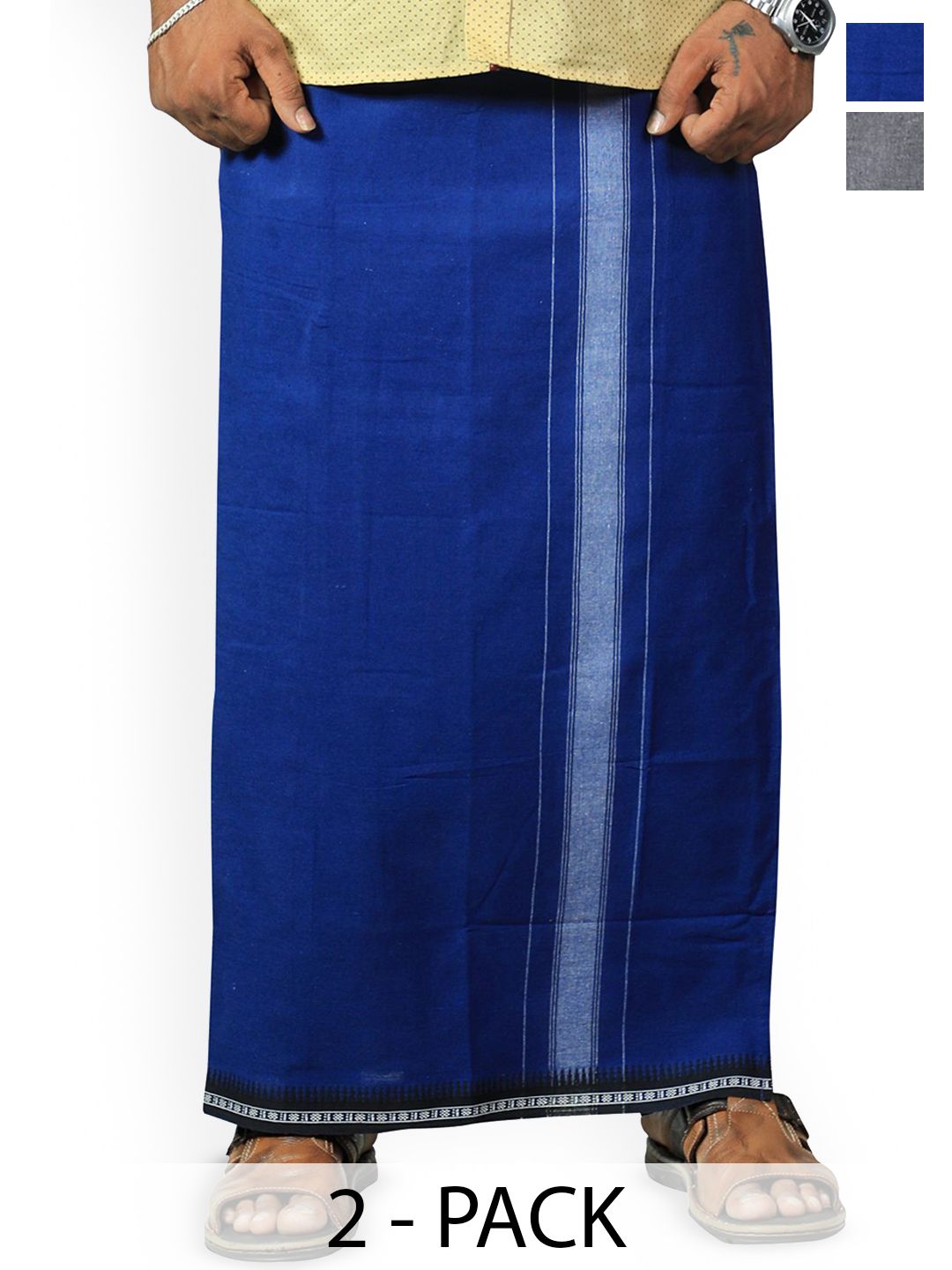 PRAKASAM COTTON Men Solid Cotton Dhoti Dhotis-picture-20