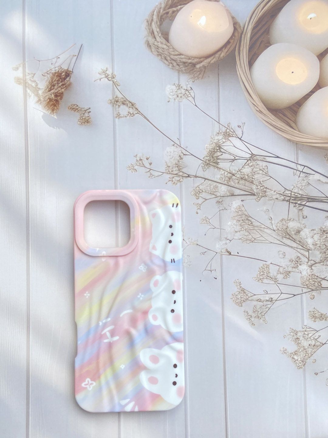 CASE CREATION 3D Pastel Rainbow Teddy Bear Printed iPhone 14 Pro Max Bumper Case-image-10