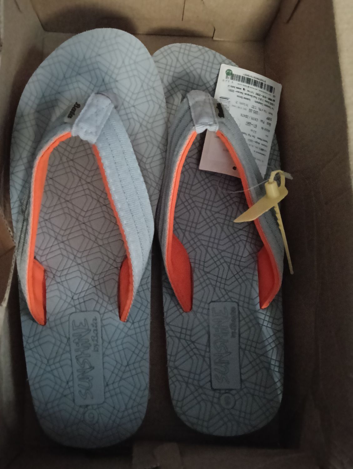 Buy Bata Men Grey & Orange Thong Flip-Flops - Flip Flops for Men