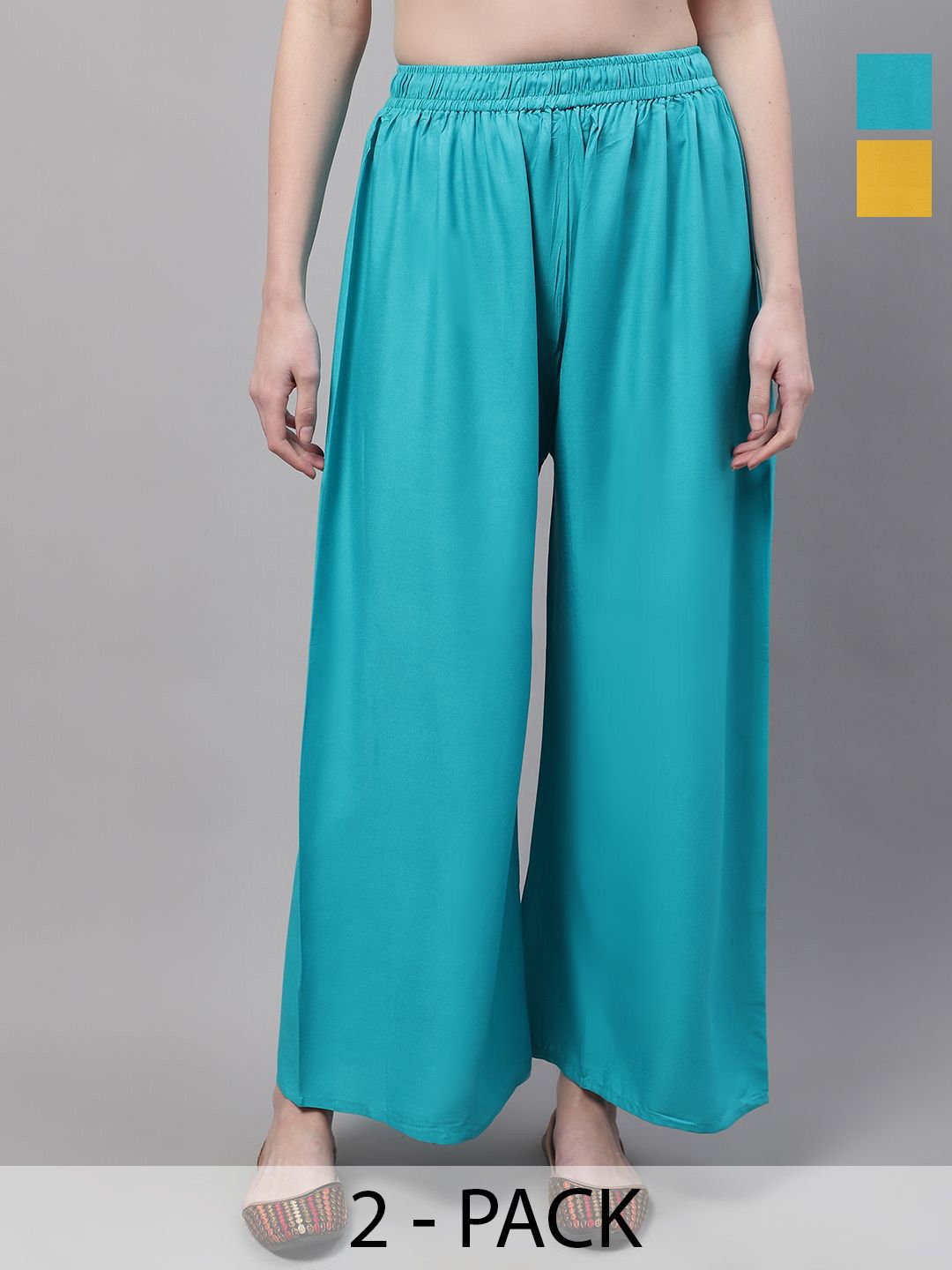 Valles365 by S.C. Women 2 Flared Ethnic Palazzos-picture-16