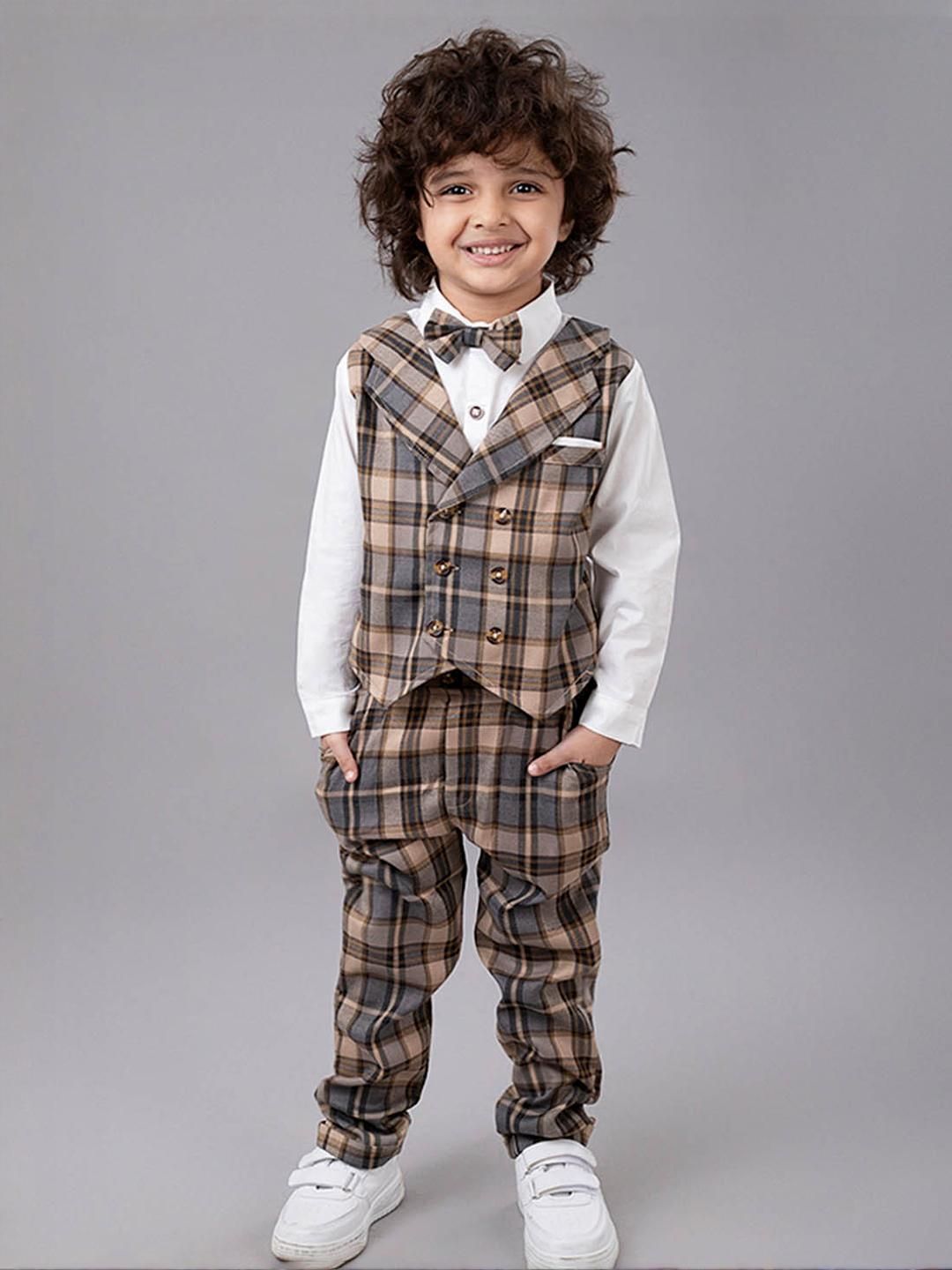 2-Pc Checkered Shirt & Pants