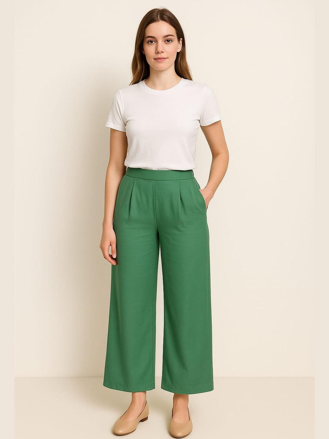 Silakaari Women Easy Wash Pleated Formal Trousers-picture-24